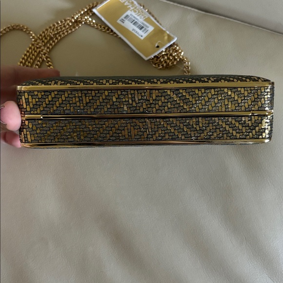 NWT Michael Kors Gold Chain Clutch - Picture 3 of 4
